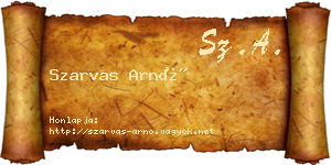 Szarvas Arnó névjegykártya